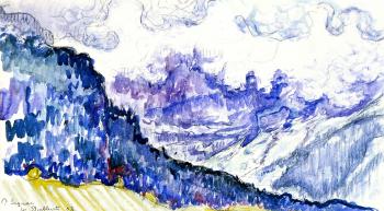 Reproductions of Paul Signac's painting,Les Diablerets, Switzerl Reproductions of Paul Signac's painting,Les Diablerets, Switzerl